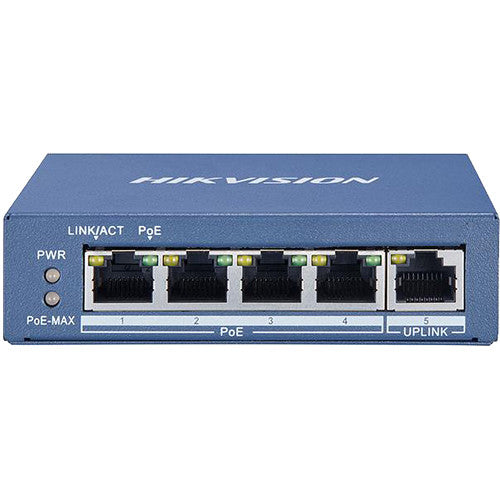 Hikvision 4-Port Gigabit PoE-Compliant Unmanaged Network Switch (DS-3E0505P-E) - image 3