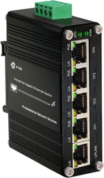 Industrial 5 Ports Gigabit PoE Switch - Hardened RJ45 10/100/1000Mbps 802.3at 30W/Port Ethernet Din Rail Mount PoE+ Unmanaged 10Gbps Switching Capacity