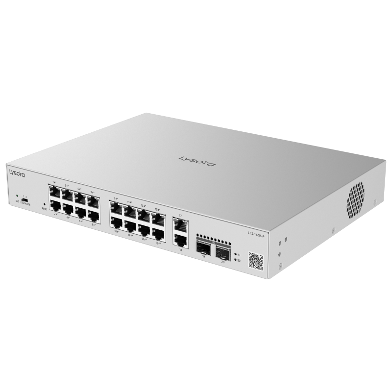 Lysora 16 Port Gigabit Cloud Managed PoE Switch LCS-16GS-P