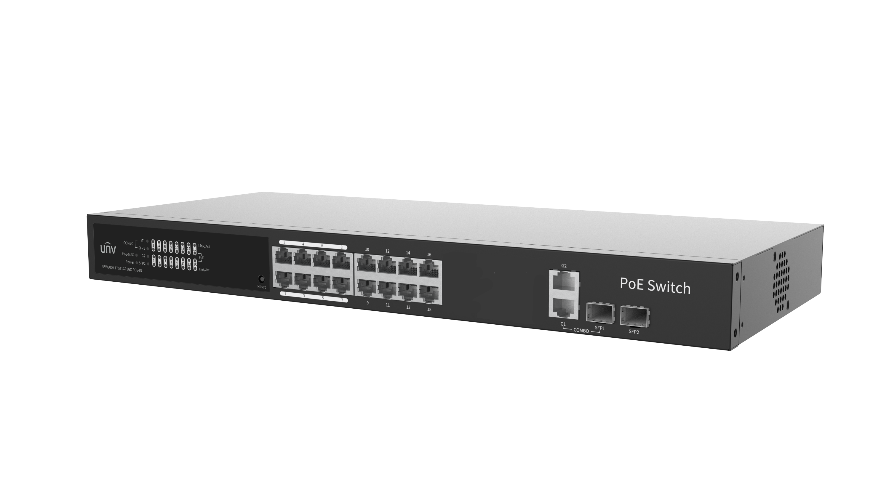 Uniview 16 Port Cloud Managed Gigabit PoE Switch (NSW3000-17GT1GP1GC-POE-IN)