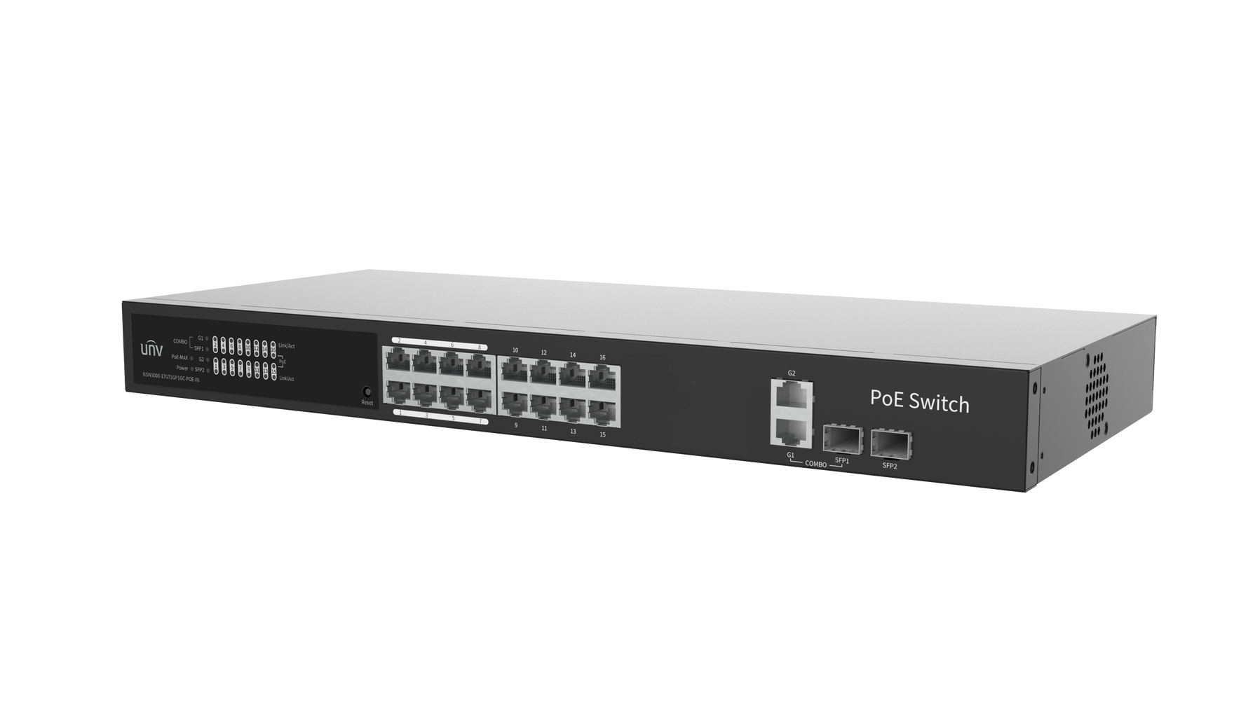 Uniview 16 Port Cloud Managed Gigabit PoE Switch (NSW3000-17GT1GP1GC-POE-IN)