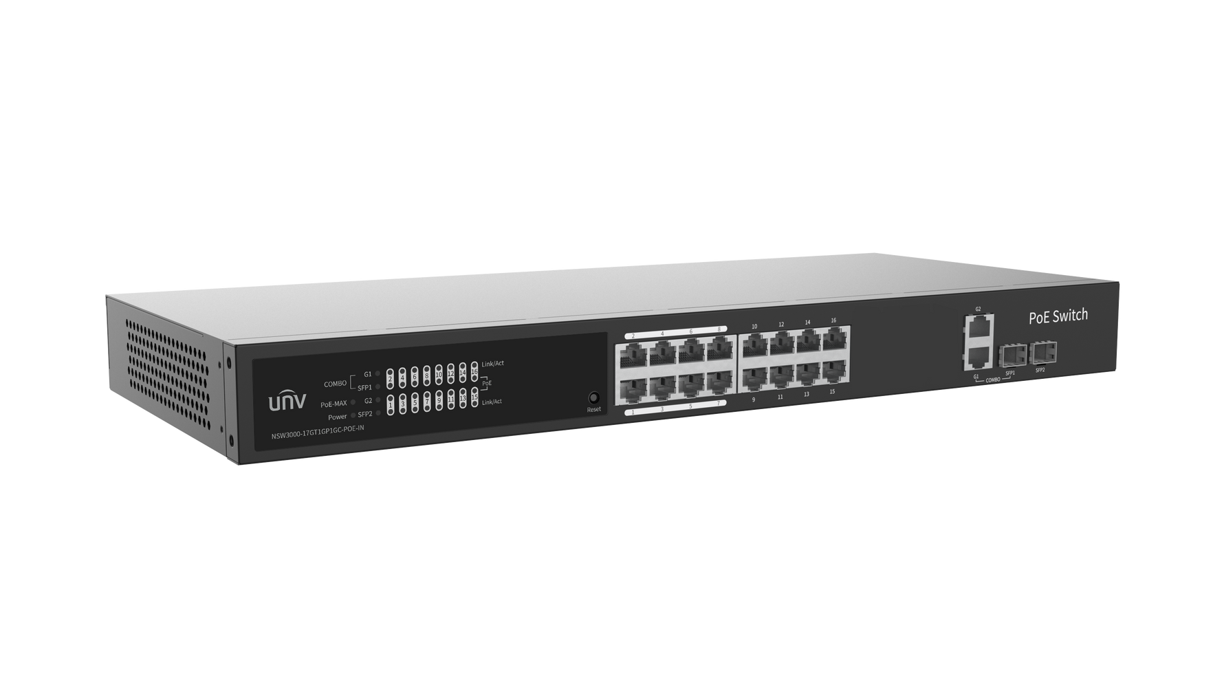 Uniview 16 Port Cloud Managed Gigabit PoE Switch (NSW3000-17GT1GP1GC-POE-IN) - image 2