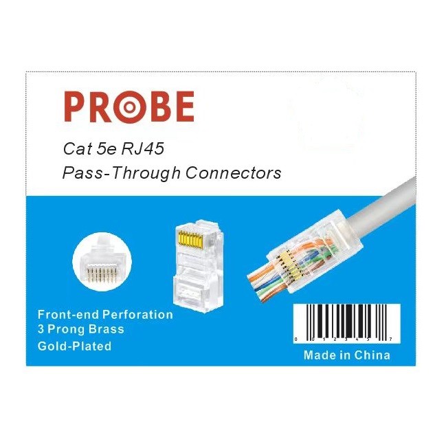 Cat5e RJ45 pass through Modular Plug 50 Pc (P-RJ4505-50)