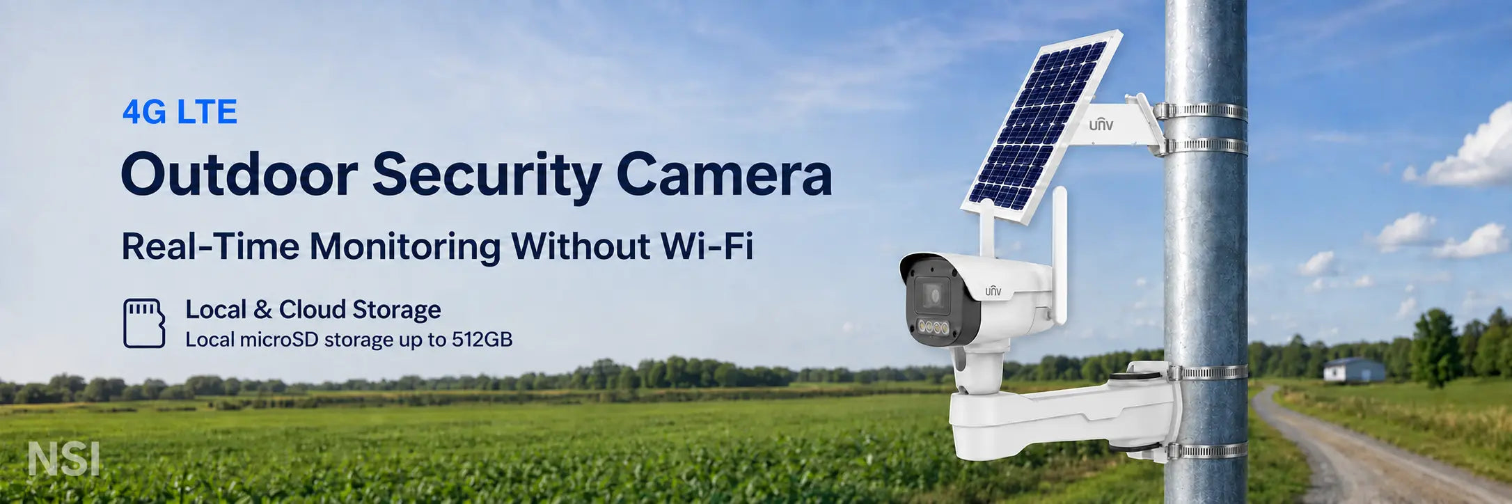UNV 4G LTE outdoor solar security camera with local and cloud storage